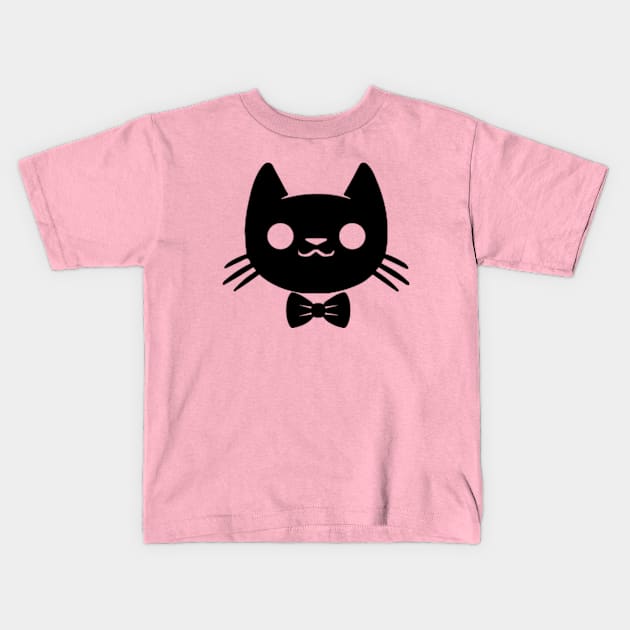 Kitty Bow Tie Kids T-Shirt by Gamers Gear